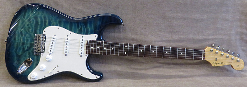 Fender Japan ST62-QT Quilted Top Stratocaster Guitar Blue